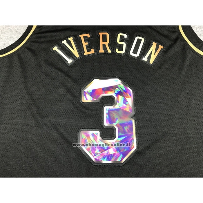Maglia Golden Edition Philadelphia 76ers Allen Iverson #3 2021-22 Nero
